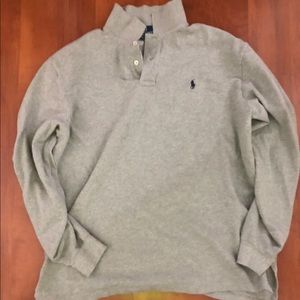 Ralph Lauren Long Sleeve Polo Grey size XL